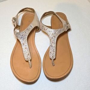BCBGeneration Metallic Sparkle Sandals Size 6